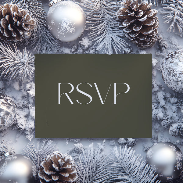 Khaki QR Code RSVP for wedding - winter wedding RSVP cards - custom RSVP cards