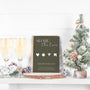 khaki winter wedding hashtag sign - hashtag share the love wedding sign uk - custom wedding hashtag 