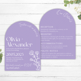 lilac arch wedding invites - affordable wedding invitations personalised