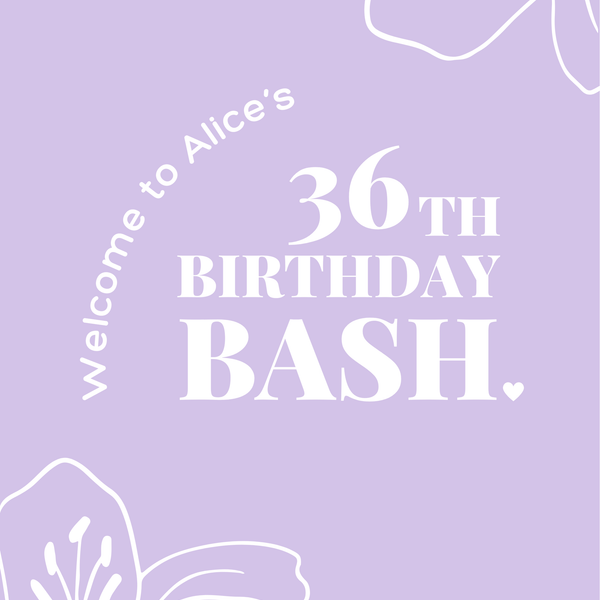 Birthday Welcome Sign - Lilac Abstract