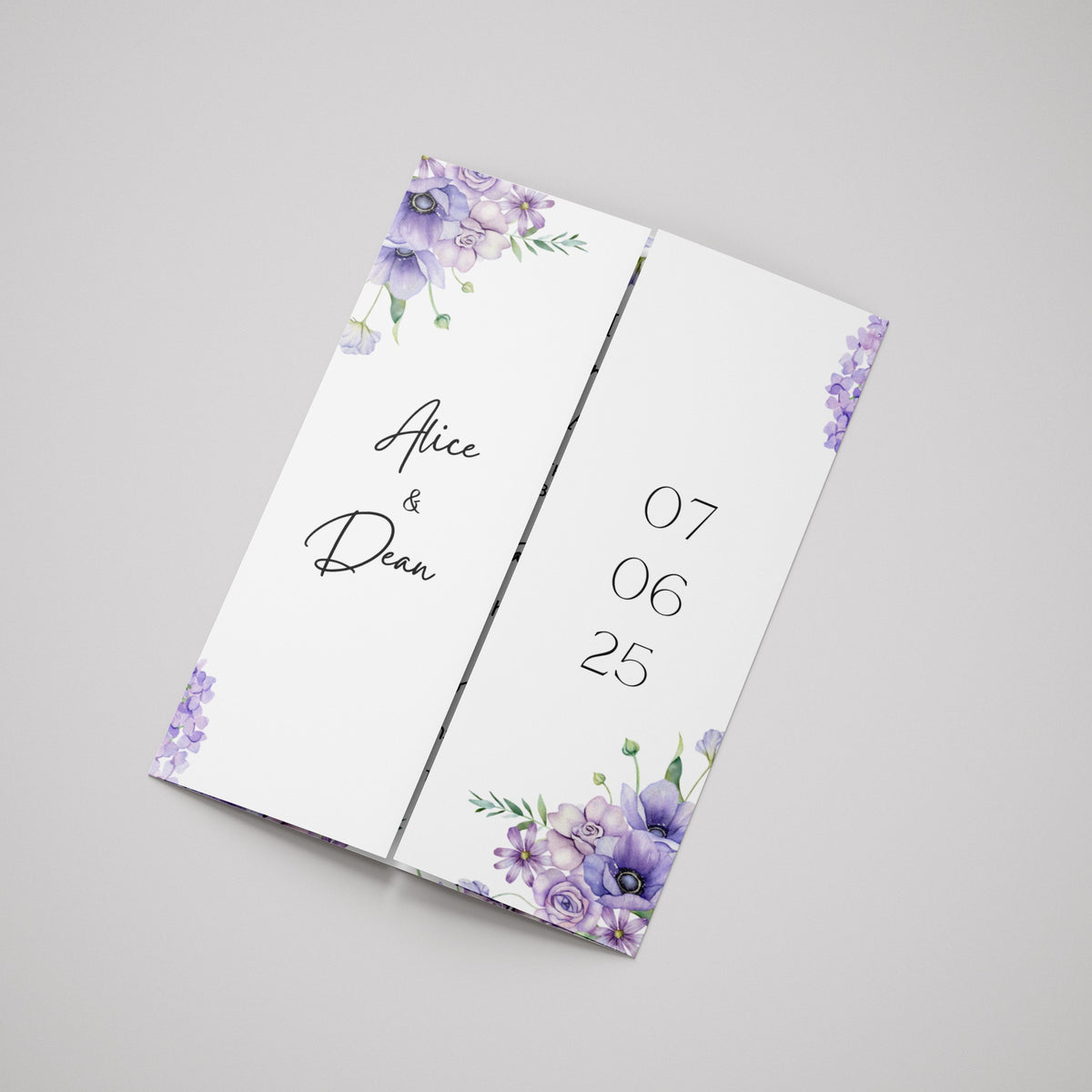 Lilac & Lavender Floral Gatefold Wedding Invitations