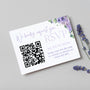 lilac and lavender wedding RSVP with QR - personalised wedding RSVPs invitations