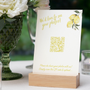 Limoncello photo sharing QR code wedding sign with lemon watercolour illustrations and yellow script text