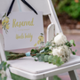 Limoncello reserved in memory wedding chair sign with lemon watercolour illustrations and yellow script text