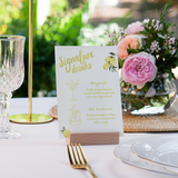 Limoncello signature drinks wedding sign with lemon watercolour illustrations and yellow script text