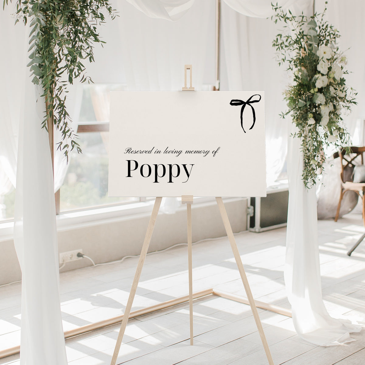 Old Money Reserved In Memory Chair Sign