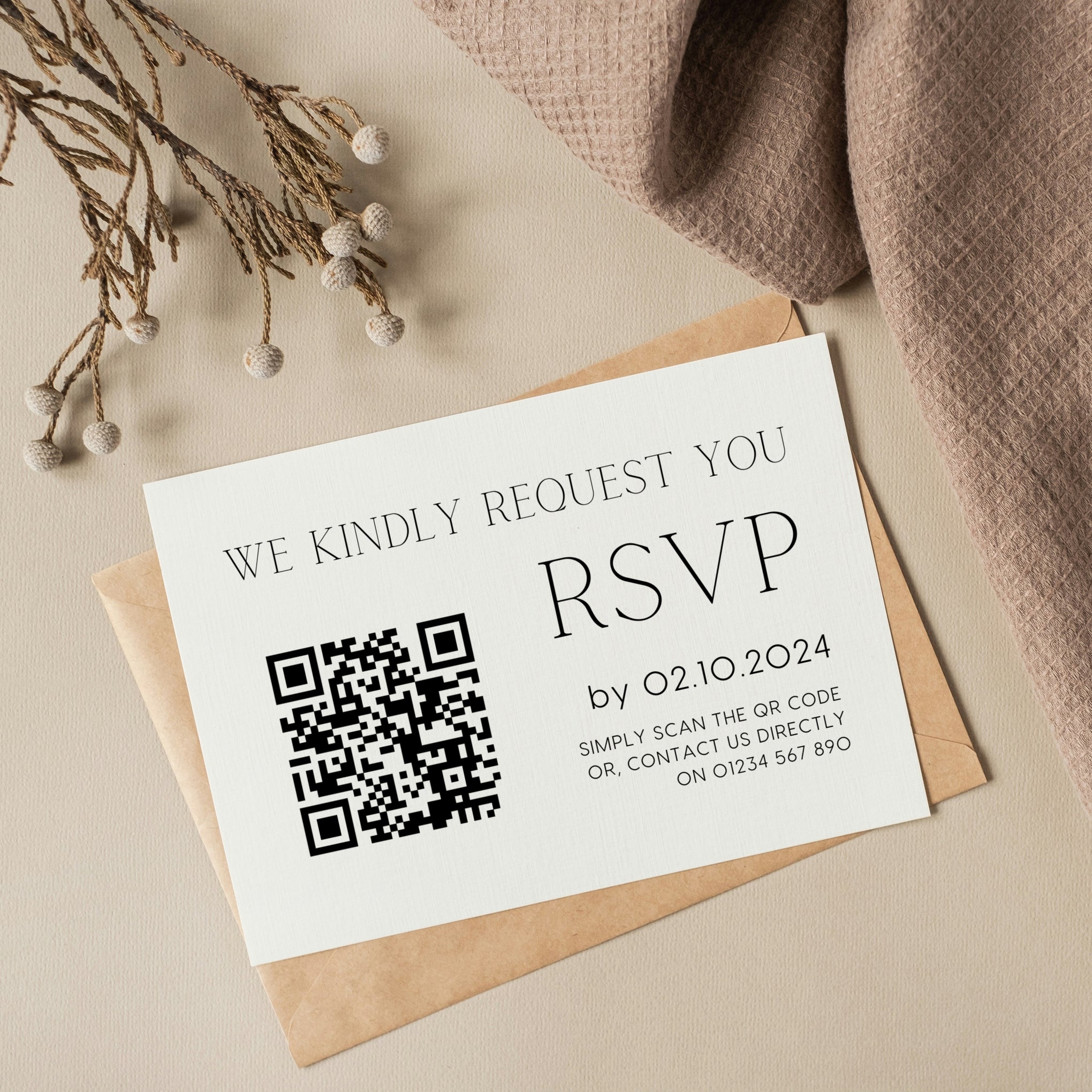 Minimalist Wedding RSVP with QR Code | Little Perfections