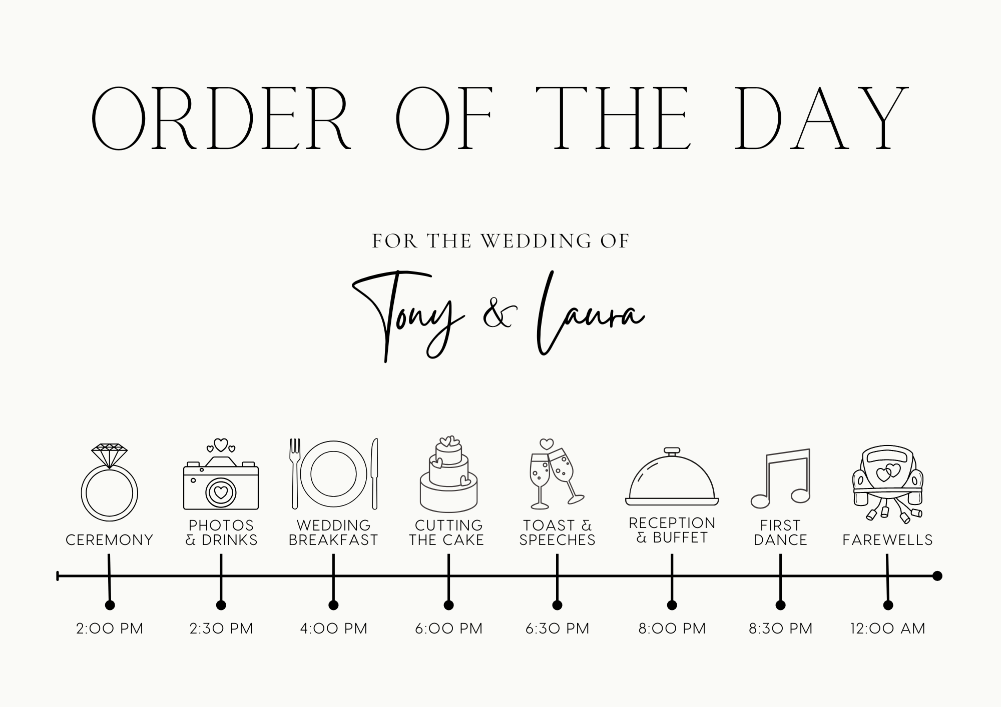 Minimalist Order Of The Day Sign – Little Perfections