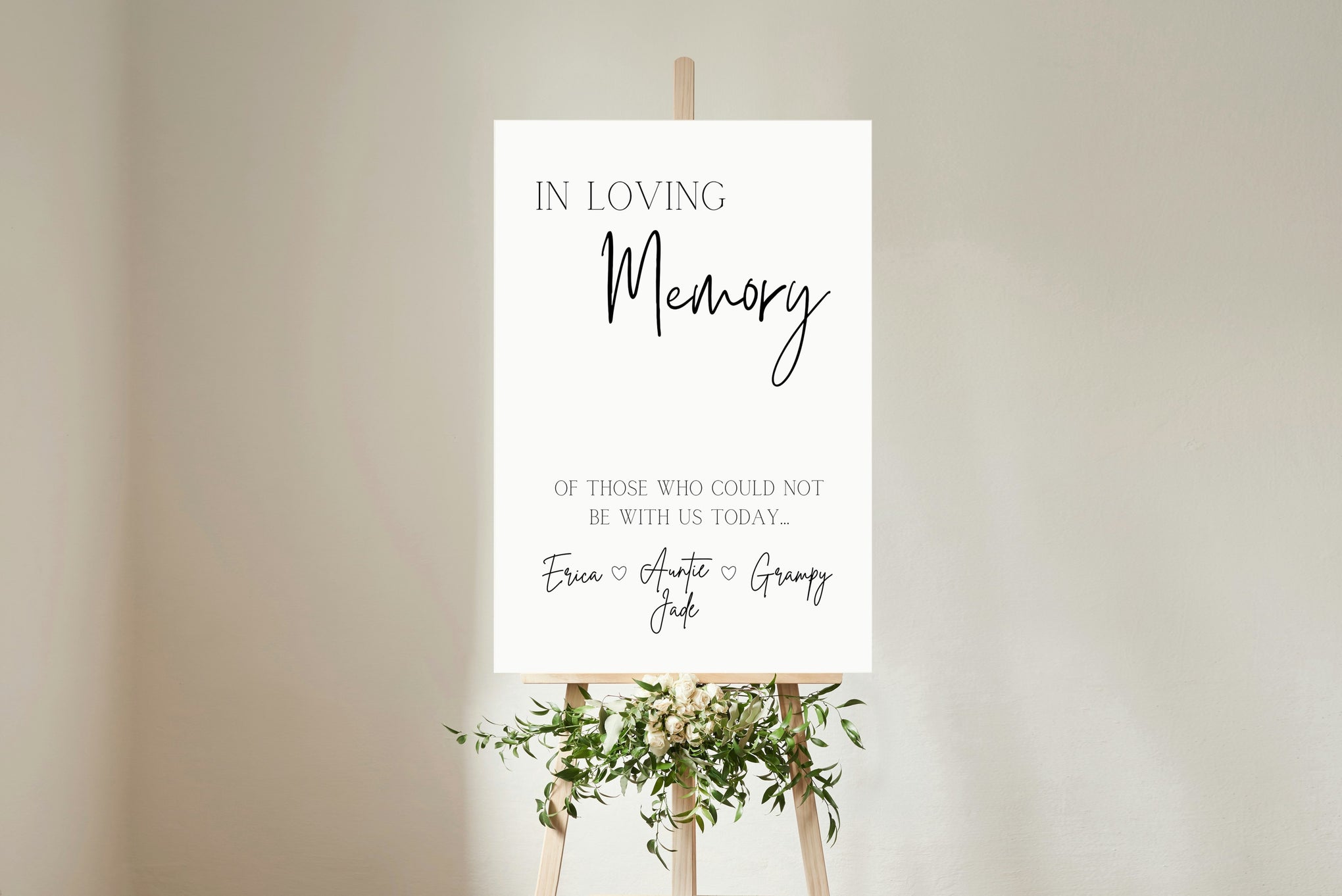 Minimalist “In Loving Memory” Table Sign | Little Perfections