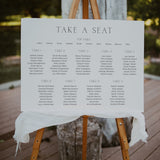 Minimalist White wedding seating plan personalised - custom wedding seating chart