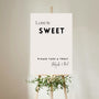 modern wedding sweet table sign - personalised love is sweet sign 