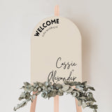 modern arch wedding welcome sign - affordable personalised wedding ceremony signs