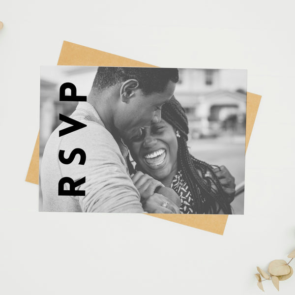 modern wedding RSVP with QR - personalised wedding RSVPs invitations