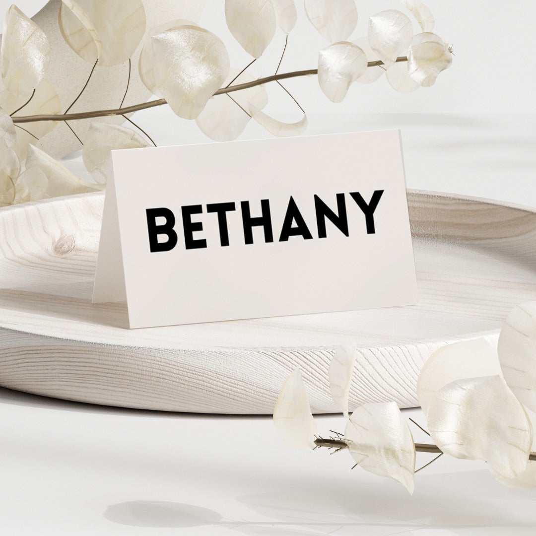 modern wedding place cards - personalised wedding name cards