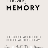 modern in loving memory table sign - affordable personalised wedding signs