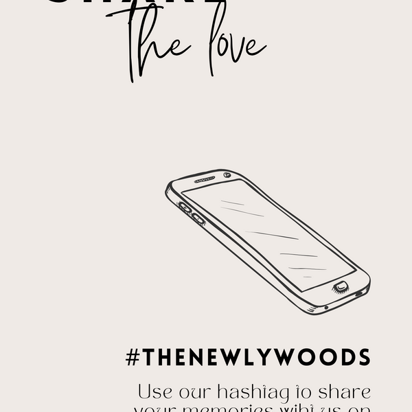 modern Wedding Hashtag Sign for Reception Display - Personalised wedding hashtag social media sign