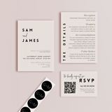 modern wedding stationery essentials bundle - wedding stationery bundle customised - wedding invites bundle with rsvp - personalised wedding invites rsvp bundle