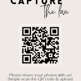 modern guest photo sharing QR code sign - personalised wedding reception sign