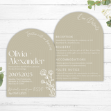 beige arch wedding invites - affordable wedding invitations personalised