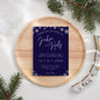 navy blue snowflakes wedding invites - custom wedding invites uk - personalised wedding invitations for winter wedding