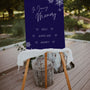 winter navy blue in loving memory table sign for wedding | winter wedding sign | snowflakes wedding signage