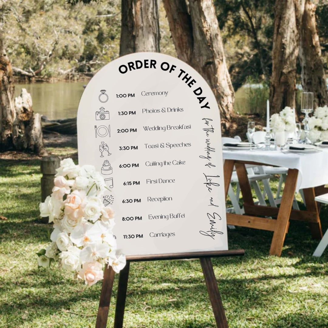 Modern Arch Order of the Day Sign | Little Perfections