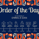 retro navy order of the day sign - affordable personalised wedding signs