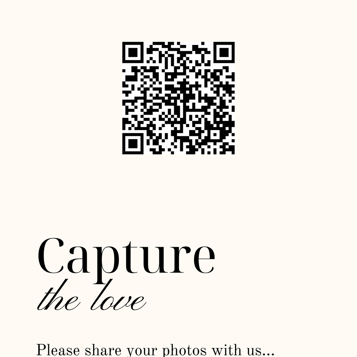 Old Money Photo Sharing QR Code Sign