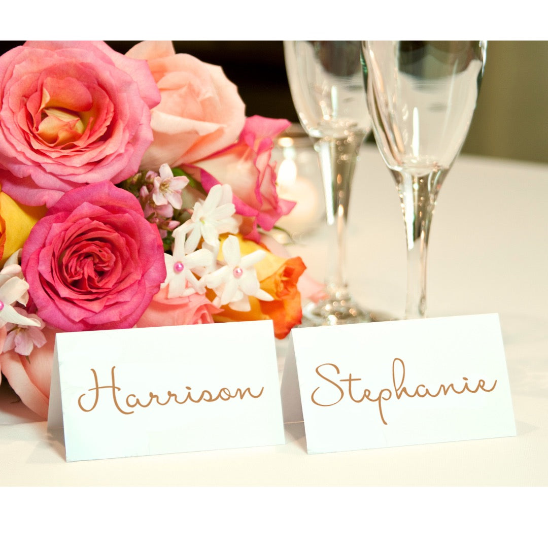 fairytale style wedding place cards - wedding guest name cards personalised