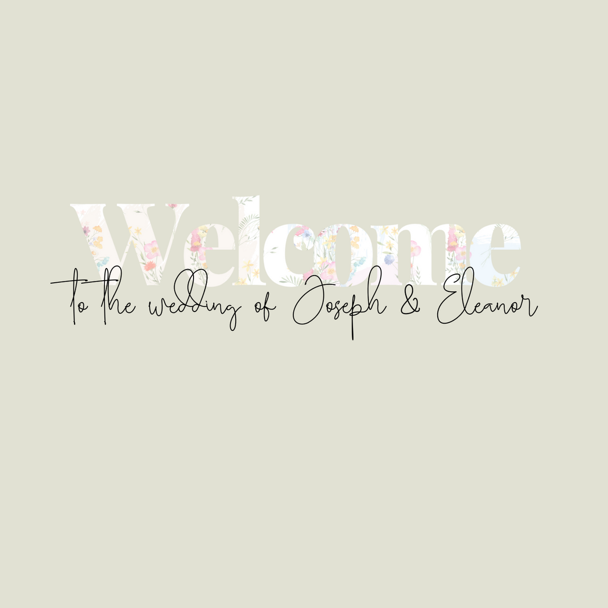 Pastels Welcome Sign Portrait