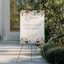 peach floral unplugged wedding ceremony sign - an elegant wedding unplugged ceremony sign, adorned with charming peach florals, to perfectly accompany a joyous wedding.