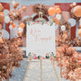 Custom Peach & Pink Floral "We're Engaged!" Engagement Party Sign