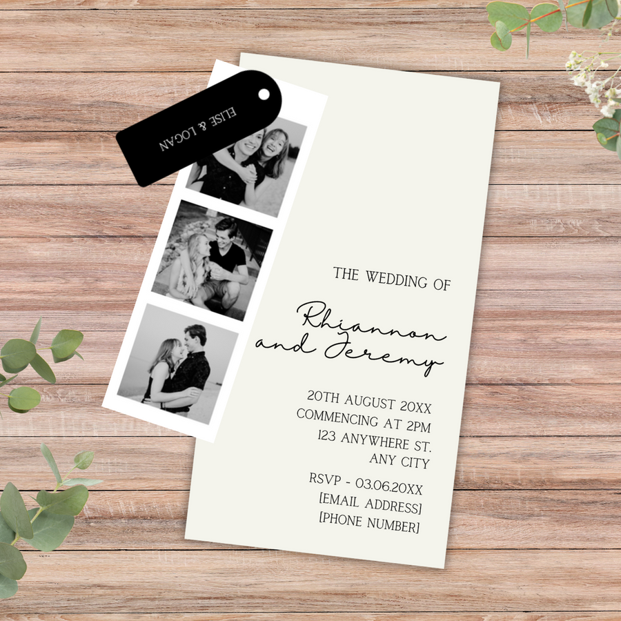 Custom Photo-Strip Wedding Invitation