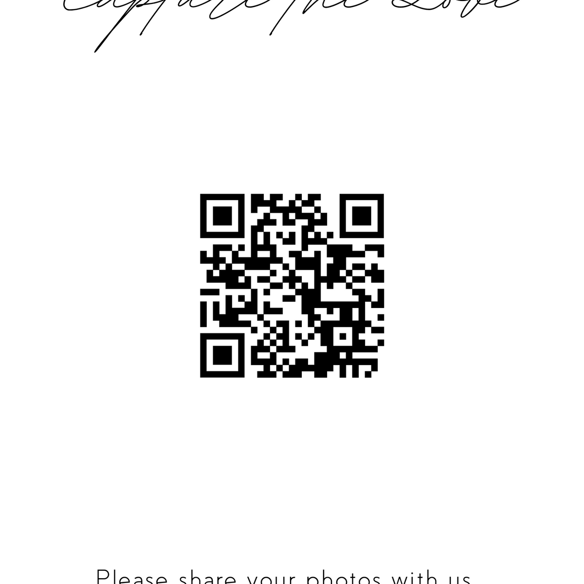 Dreamy Photo Sharing QR Code Sign for Wedding Guests - Wedding Guest Photo Sharing Sign