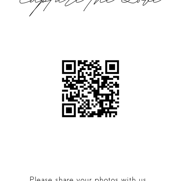 Dreamy Photo Sharing QR Code Sign for Wedding Guests - Wedding Guest Photo Sharing Sign