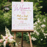 garden party pick a seat not a side sign - personalised wedding ceremony signs