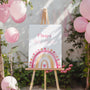 Pink Boho Rainbow Baby Shower Welcome Sign