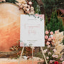 Pink Roses Floral Engagement Party Welcome sign - Signage for Wedding Engagement Celebration Pink Roses Florals