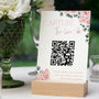 pink roses floral guest photo sharing QR code sign - personalised wedding reception sign