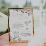 pink roses floral signature drinks sign - personalised signature cocktails wedding sign uk