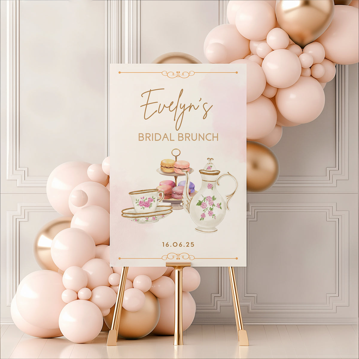 bridgerton style bridal shower bridal brunch sign - affordable personalised bridal shower sign