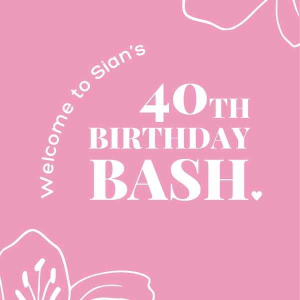 Birthday Welcome Sign - Pink Abstract