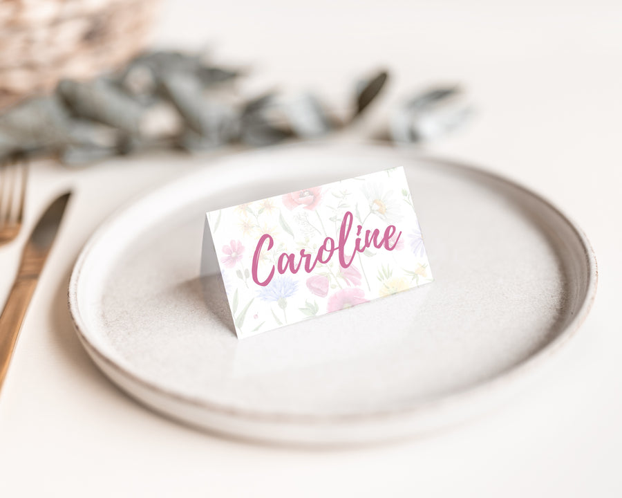 garden party personalised place cards - calligraphy wedding place cards