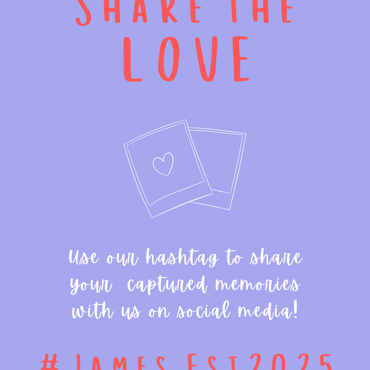 playful purple Wedding Hashtag Sign for Reception Display - Personalised wedding hashtag social media sign
