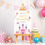 girly princess party birthday party sign - custom child birthday party sign for girls - princess themed party decor uk