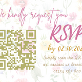 garden party wedding RSVP with QR - personalised wedding RSVPs invitations