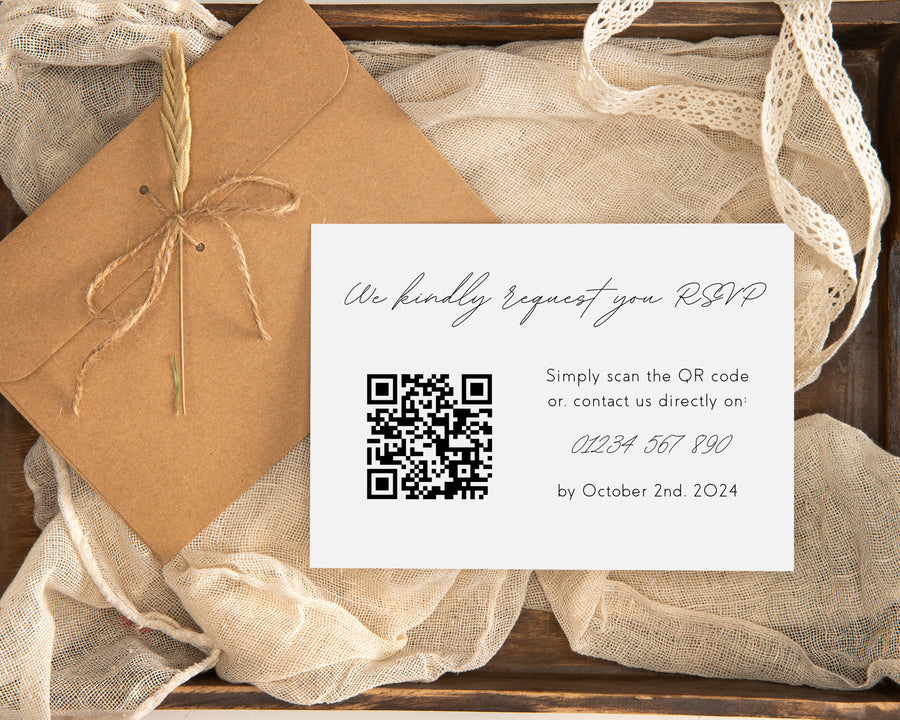 Dreamy Wedding RSVP with QR Code