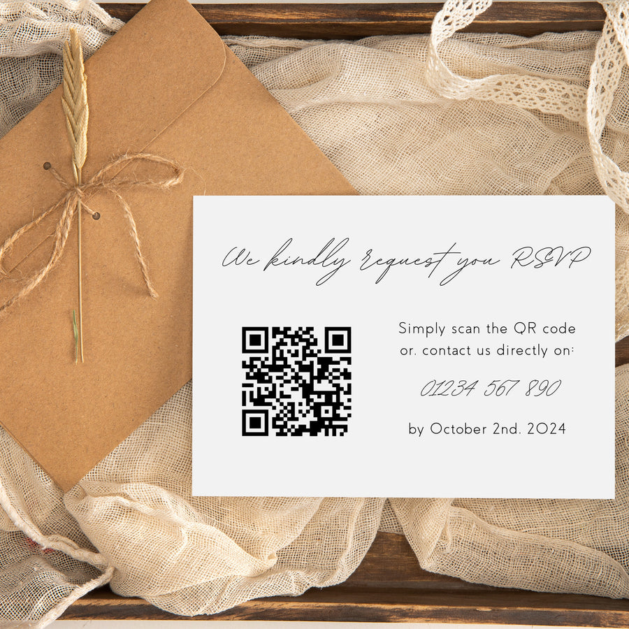 Dreamy Wedding RSVP with QR Code