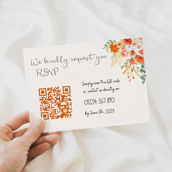 Autumnal Wedding RSVP with QR Code