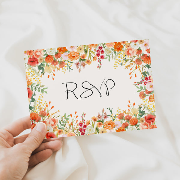 Autumnal Wedding RSVP with QR Code